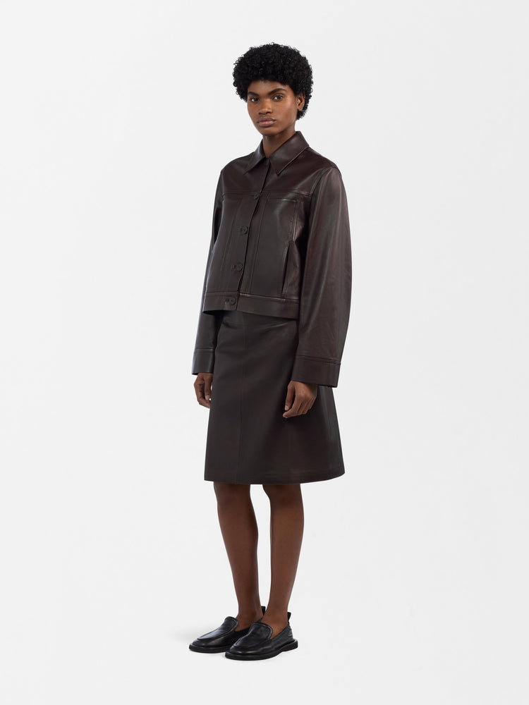 Tumba Leather Skirt in Rye