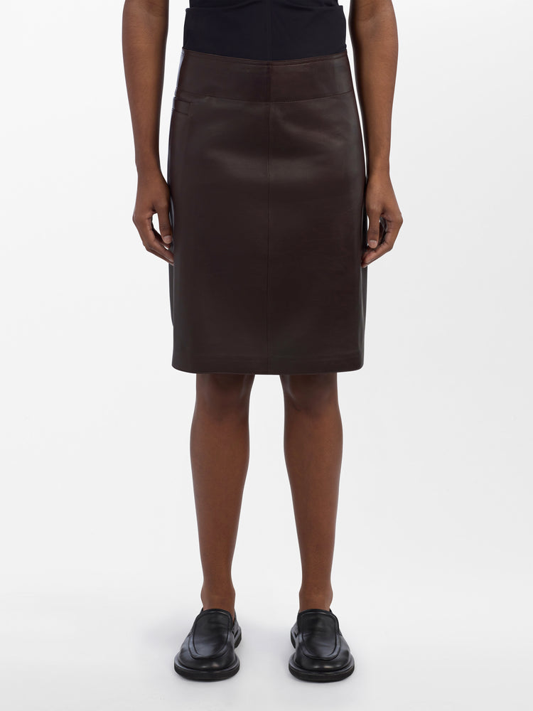 Tumba Leather Skirt in Rye