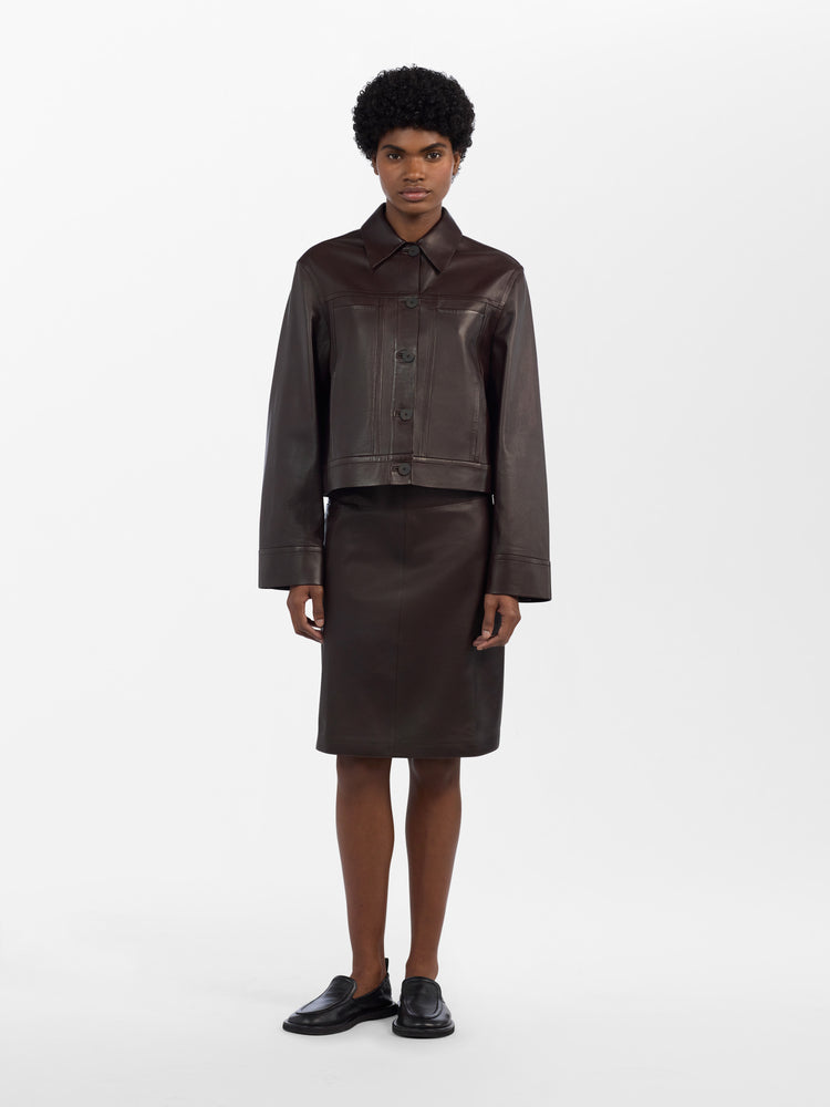 Tumba Leather Skirt in Rye