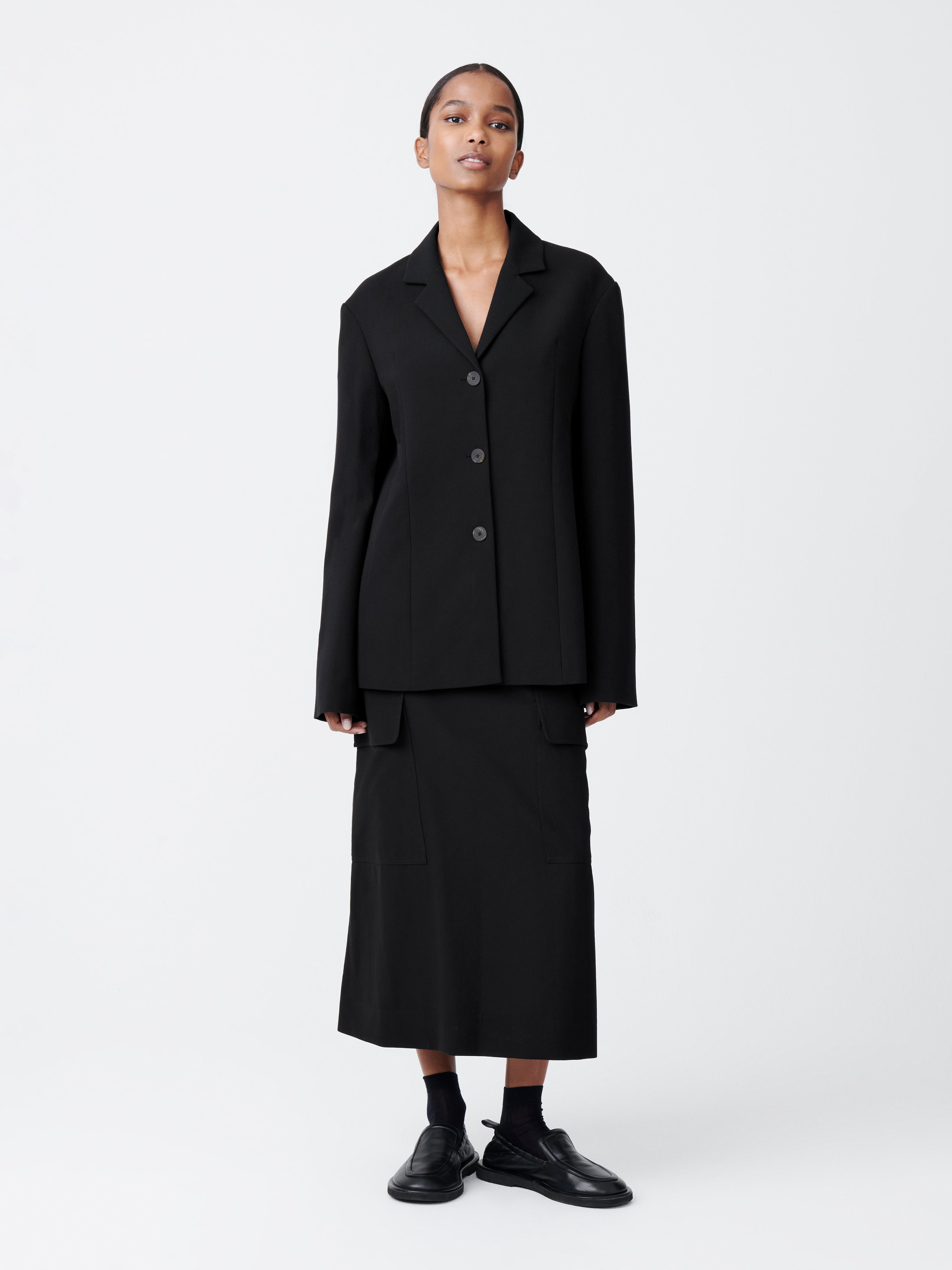 STUDIO NICHOLSON｜SKIRTS (TYRELL SKIRTS - BLACK (1344)) Jaya Skirt in Black– Studio Nicholson