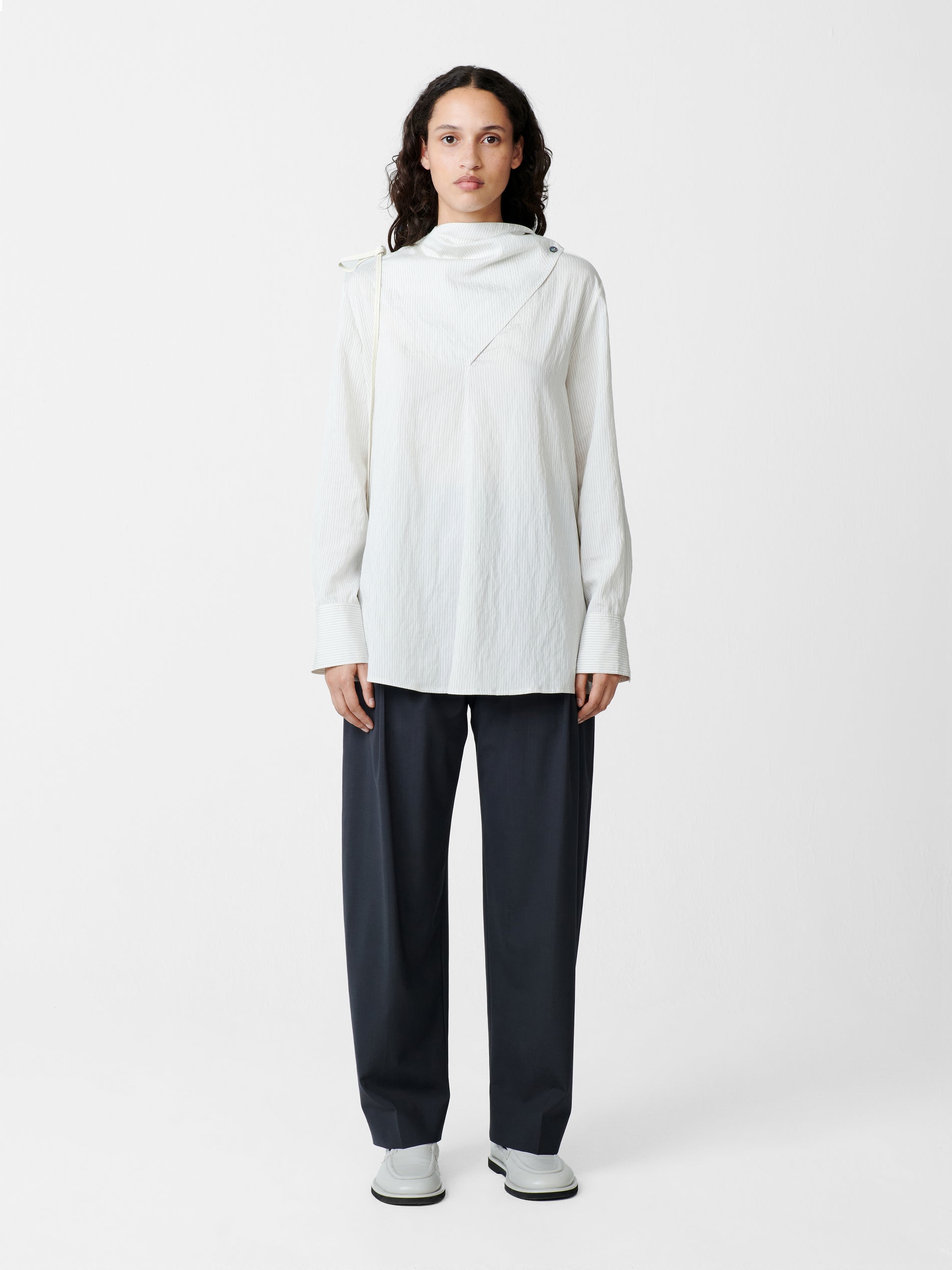 Utah Top in Black / White Stripe - Studio Nicholson
