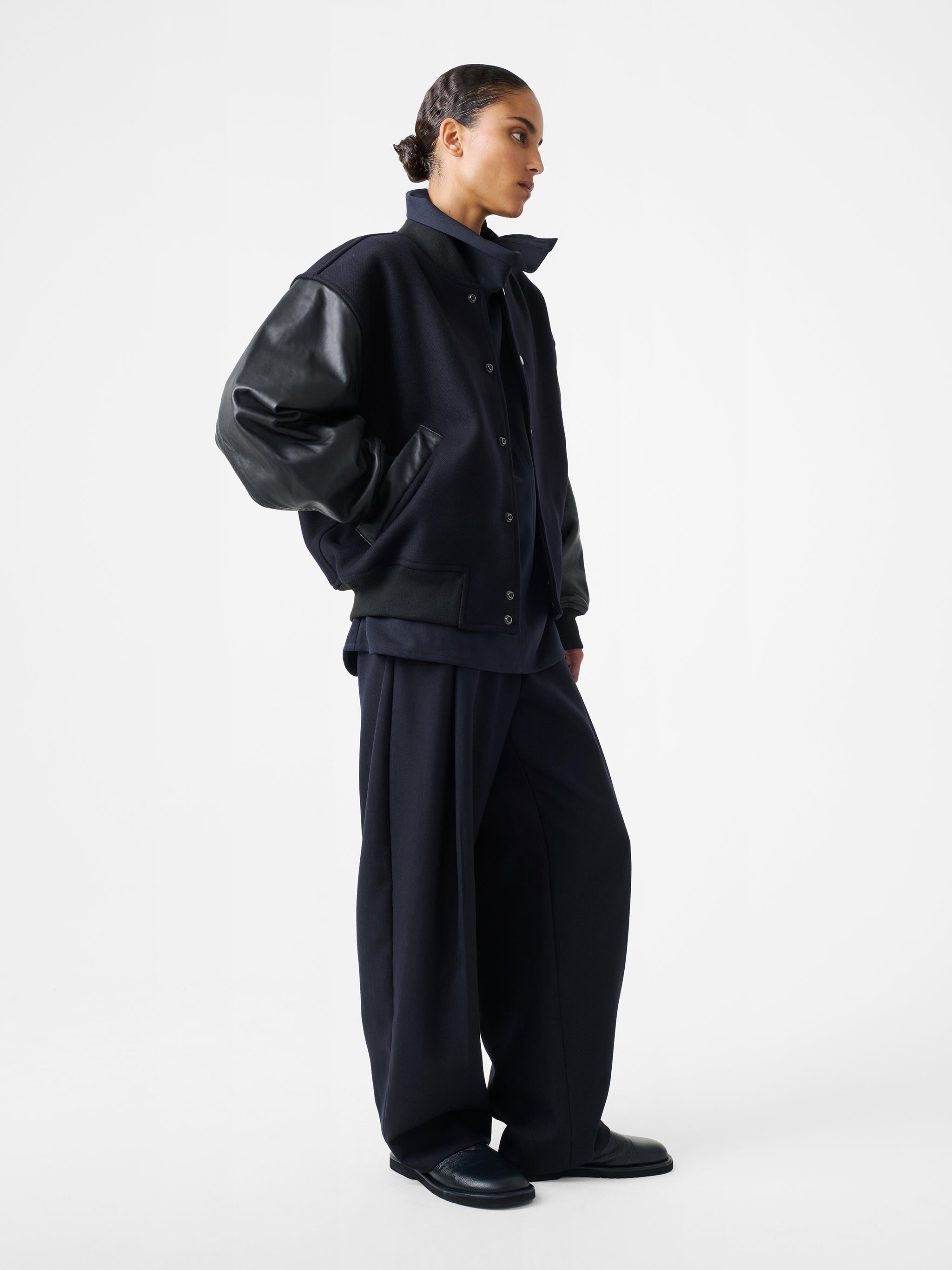 Vai Tropical Wool Pant in Darkest Navy | Lightweight Wool Slacks