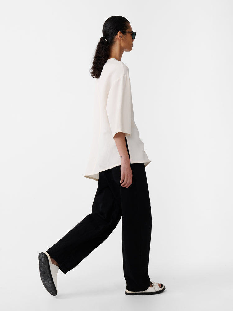 Vichy Top in Chalk