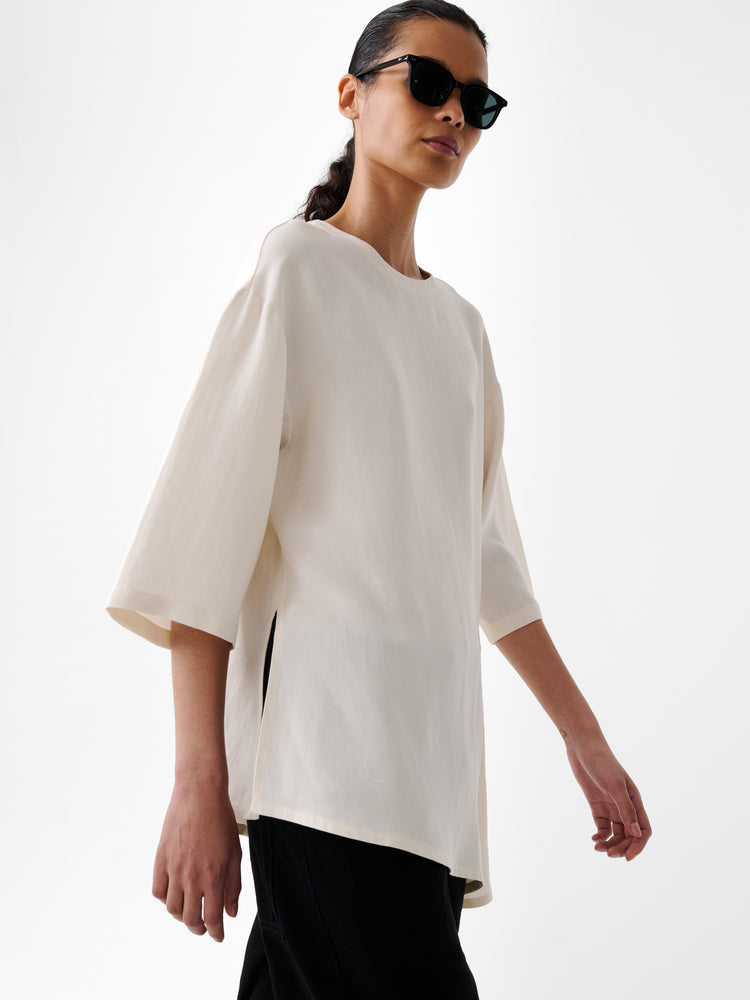 Vichy Top in Chalk