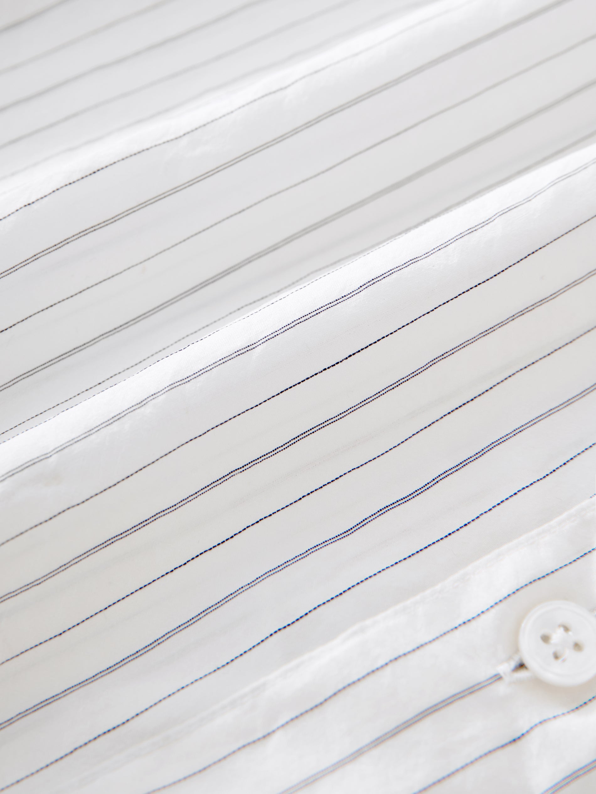 View Silk Shirt in Ecru / Black Stripe