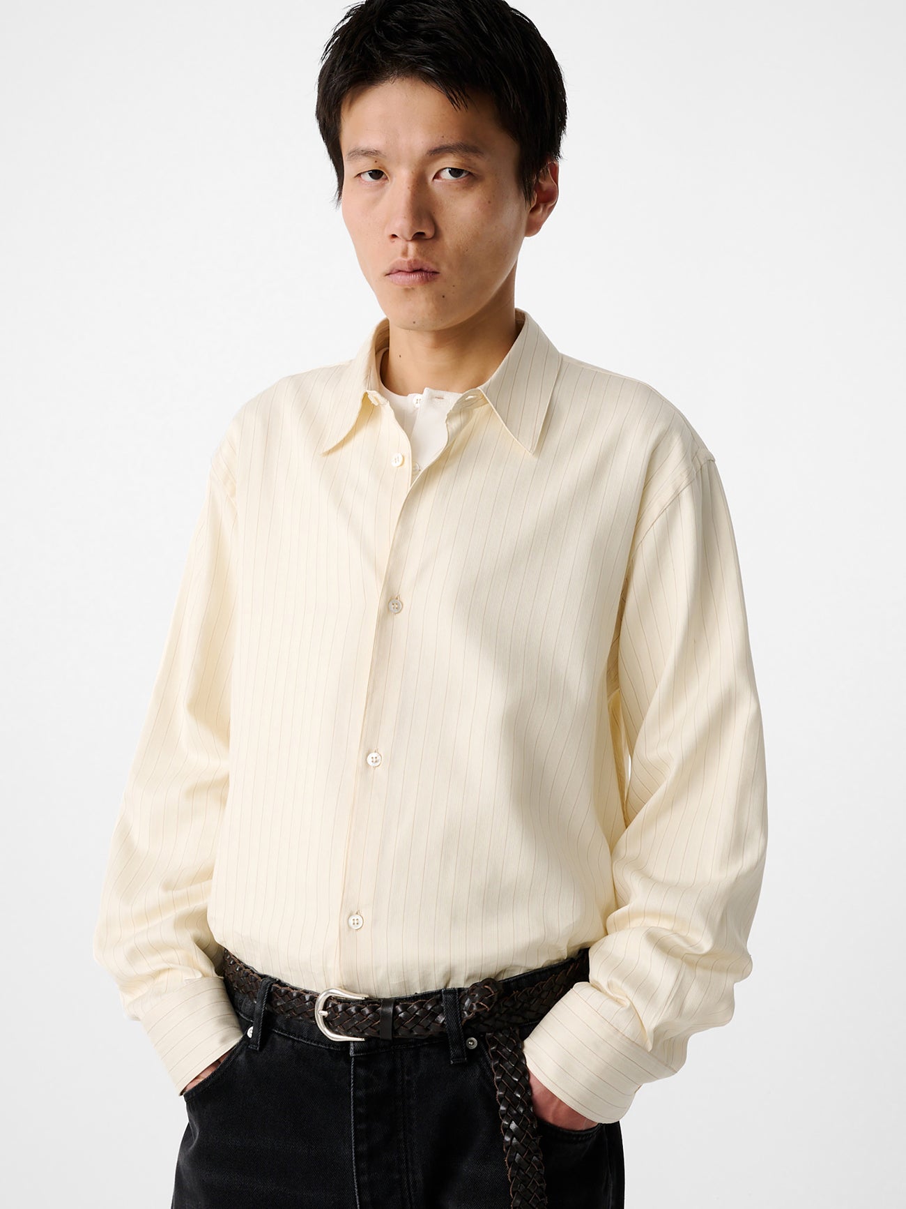 View Shirt in Amber Stripe - Studio Nicholson