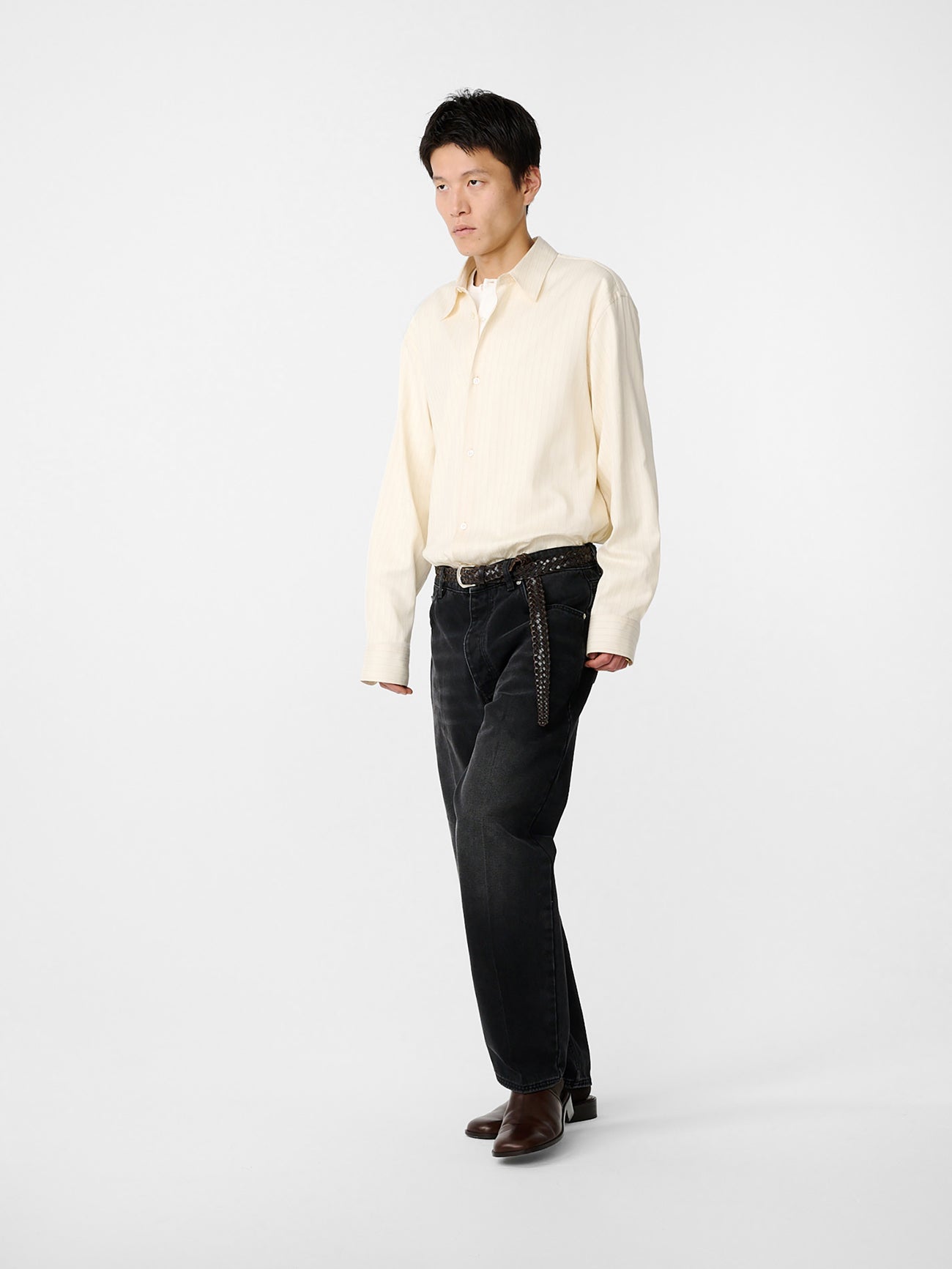 View Shirt in Amber Stripe - Studio Nicholson