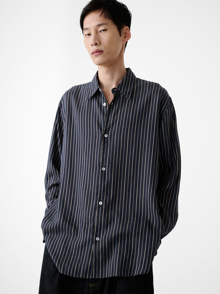 View Shirt in Indigo Stripe - Studio Nicholson