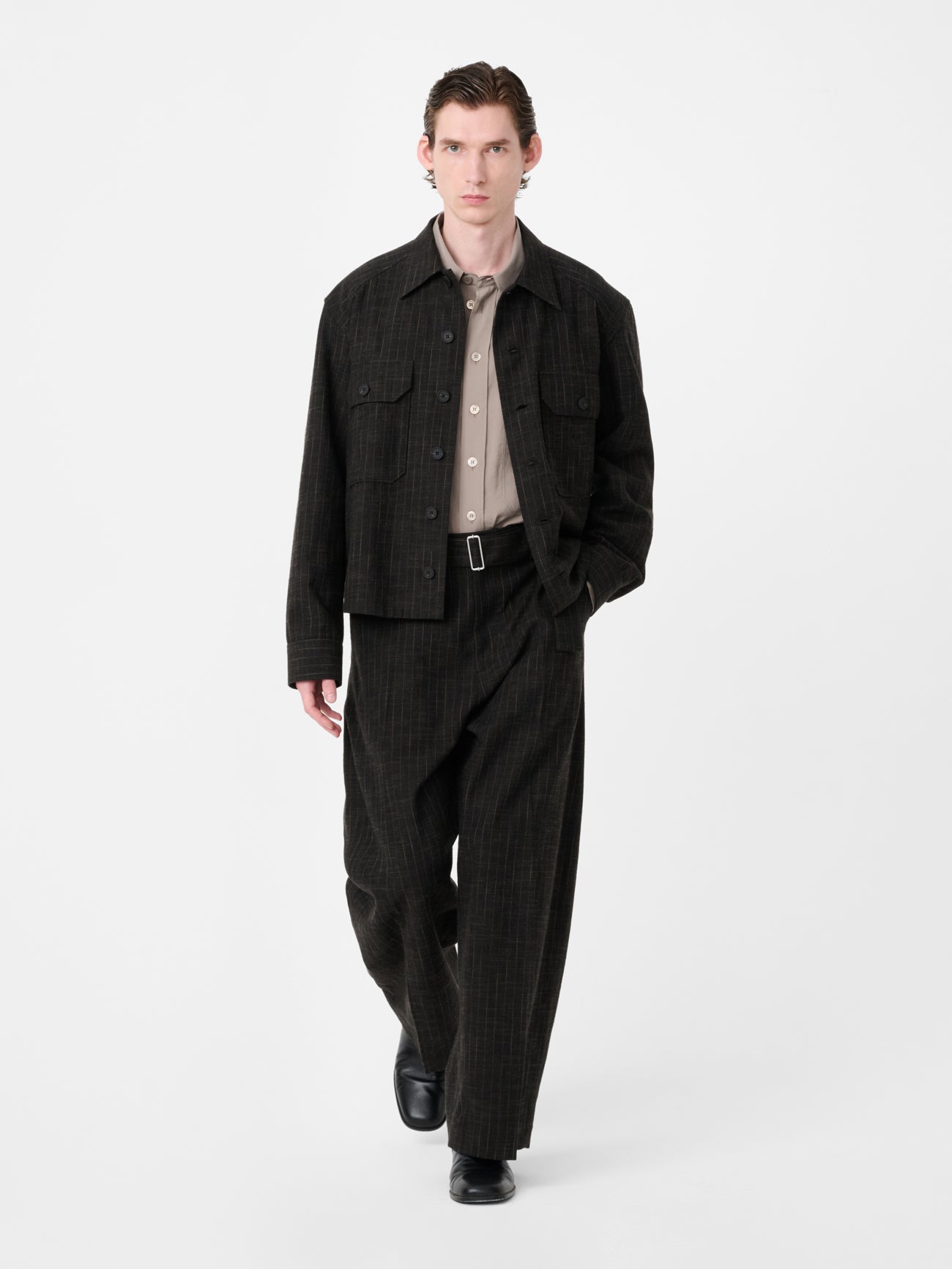 Vital Belted Pant in Peat Stripe