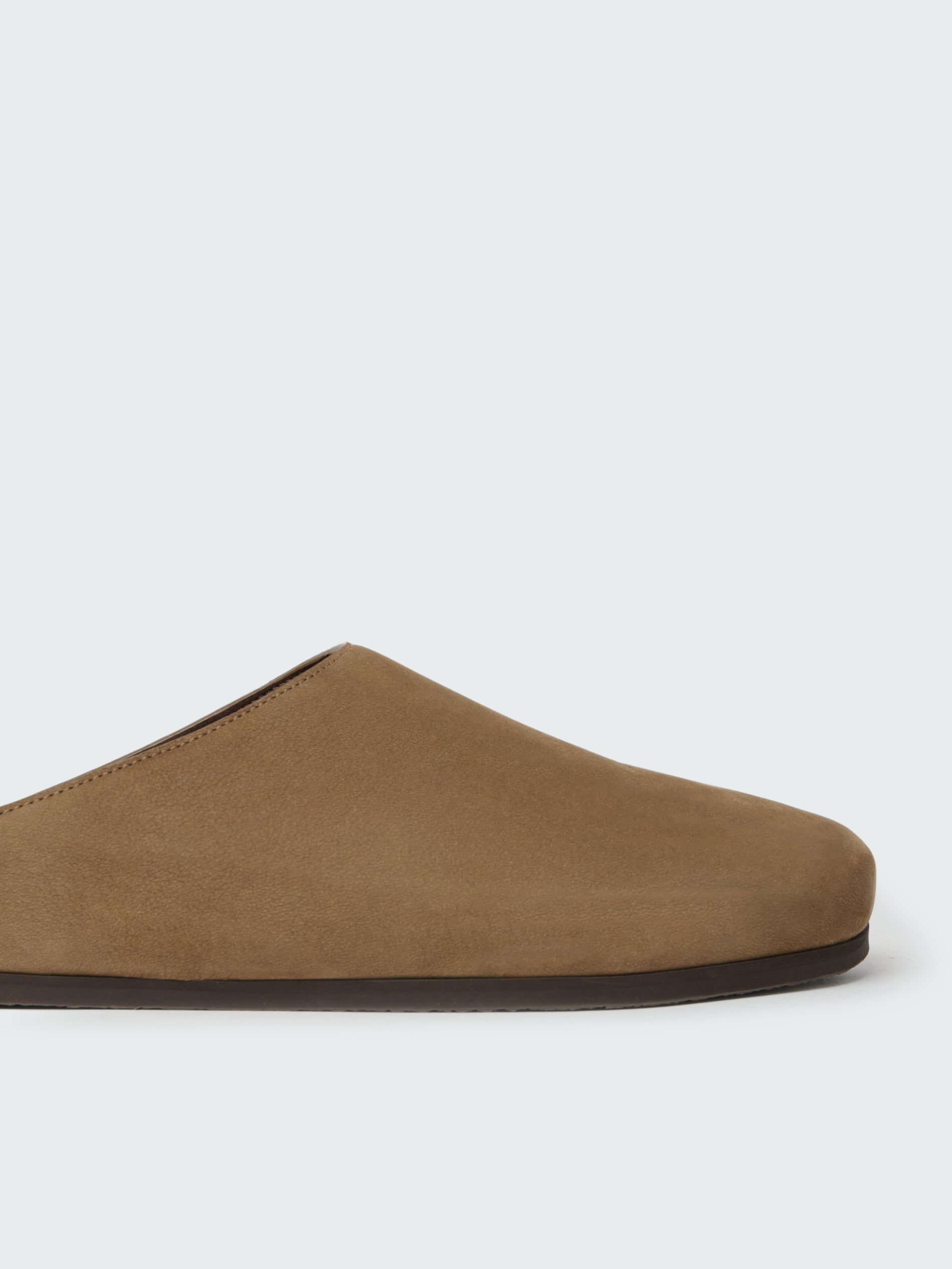 Men's Wearing Nubuk Clog in Taupe