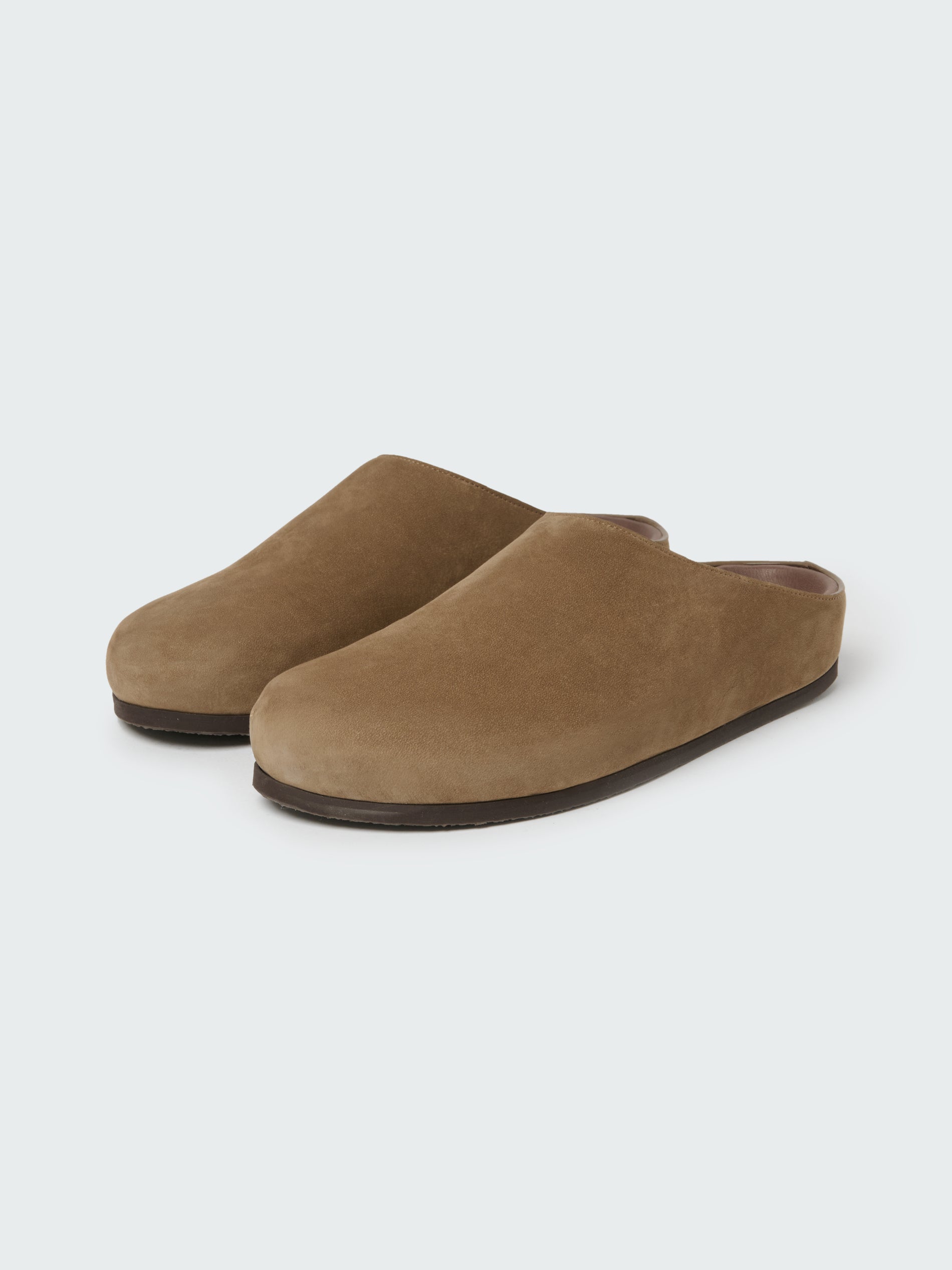 Women's Wearing Nubuk Clog in Taupe