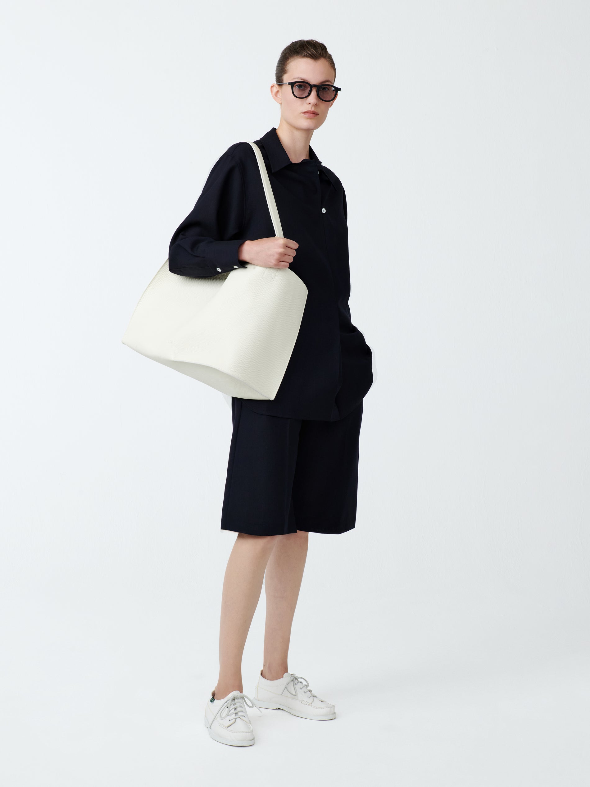 Wilton Tropical Wool Shirt in Darkest Navy - Studio Nicholson