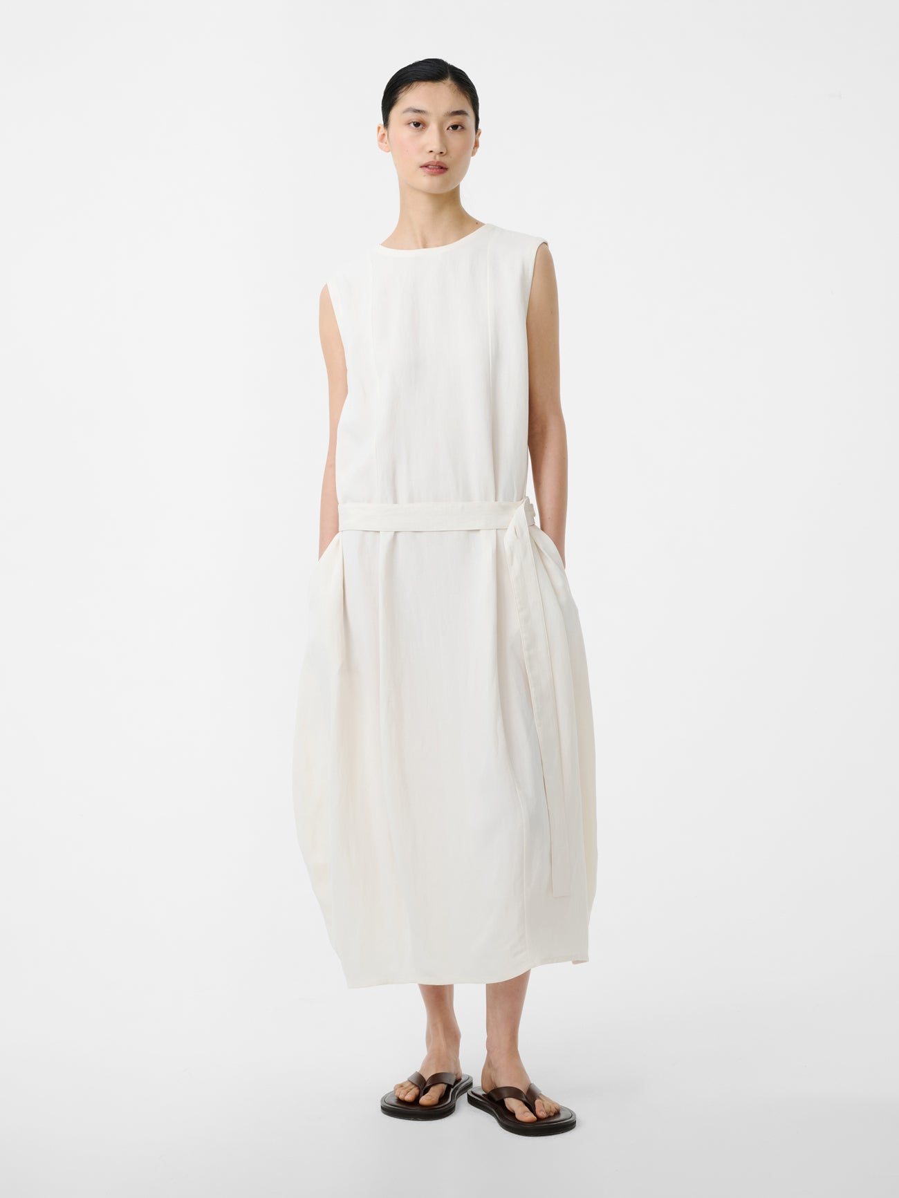 Wold Linen Dress in Chalk