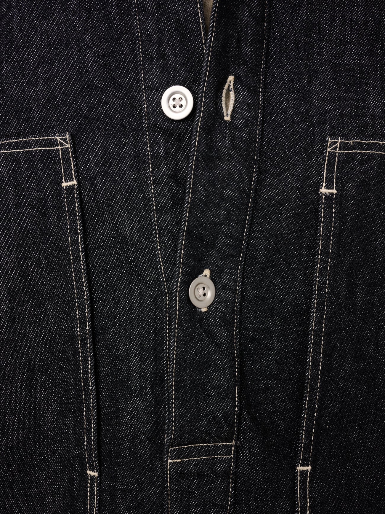 York Denim Polo Shirt in Black / White Weft