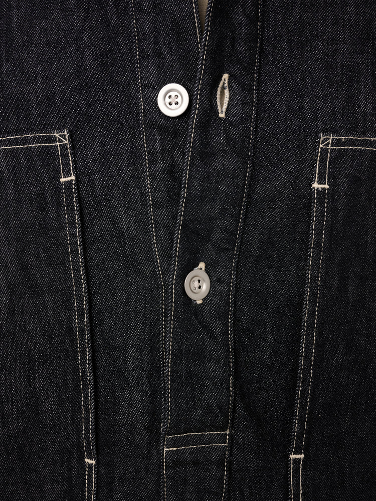 York Popover Denim Shirt in Black / White Weft