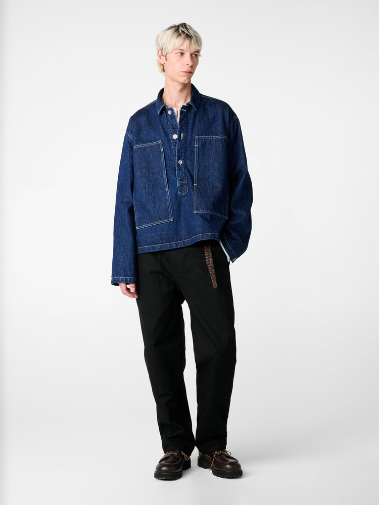 York Denim Popover Shirt in Indigo Wash