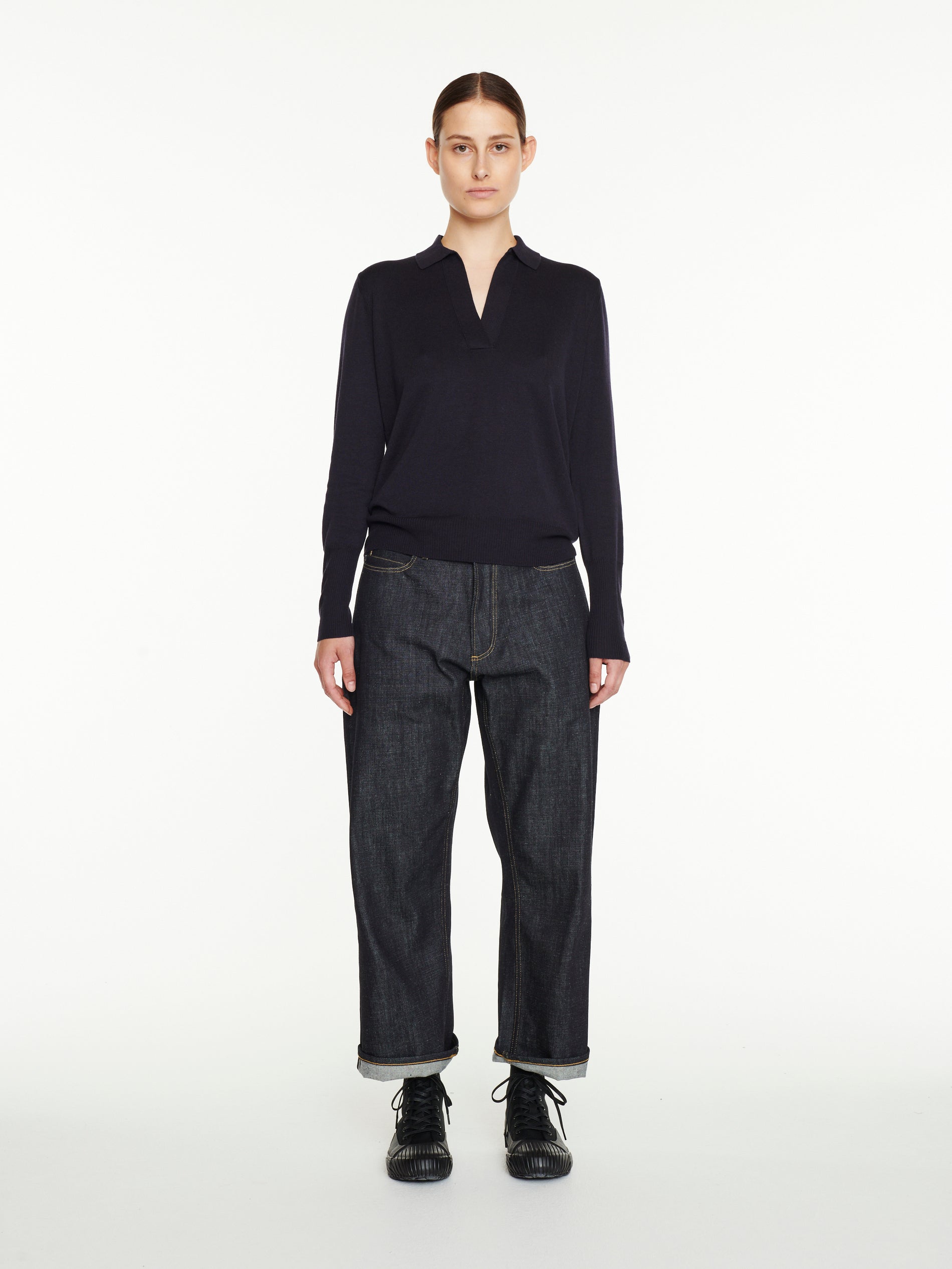 Uejo Knit Polo In Dark Navy