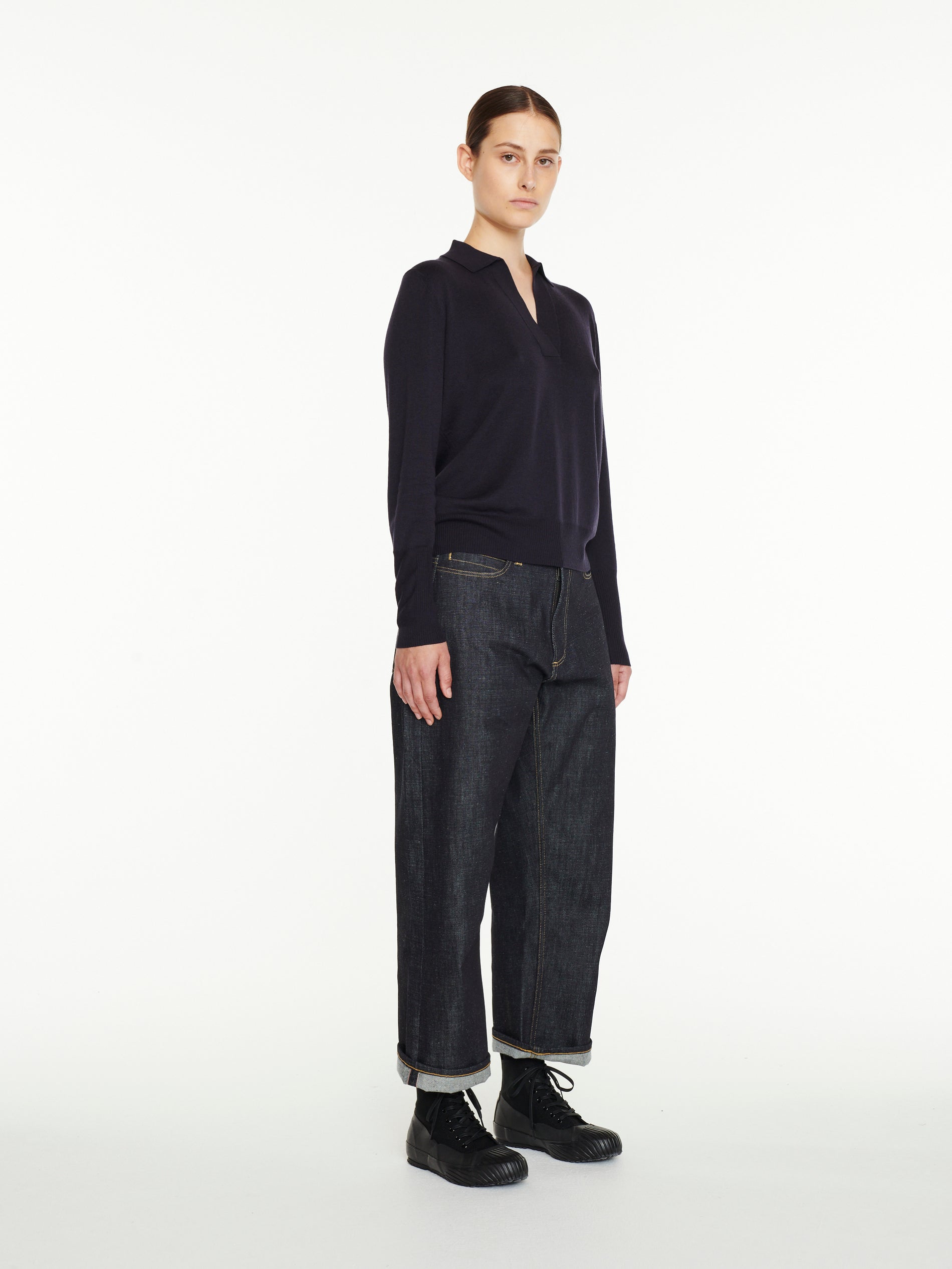 Uejo Knit Polo In Dark Navy