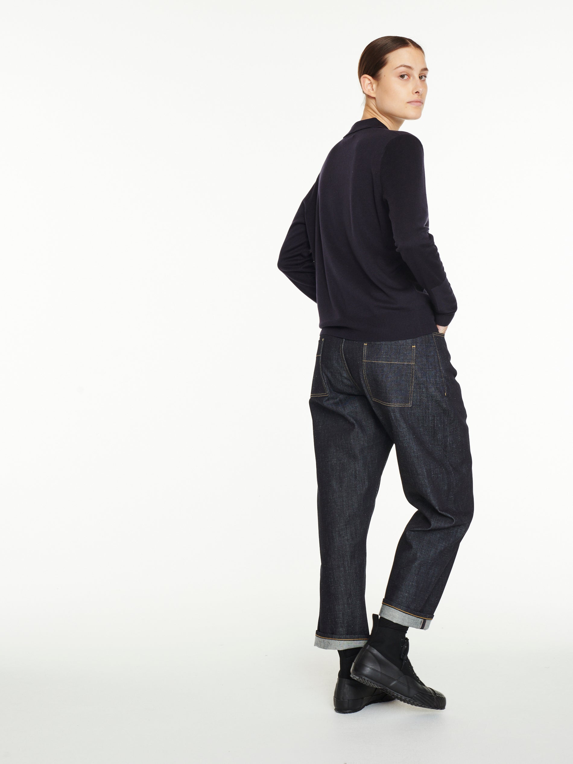 Uejo Knit Polo In Dark Navy
