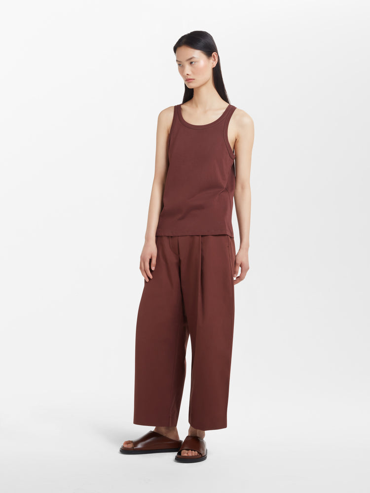 Dordoni Powder Cotton Pant in Chestnut