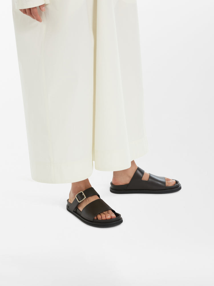 Women's Leather Sole Sandal in Mocha