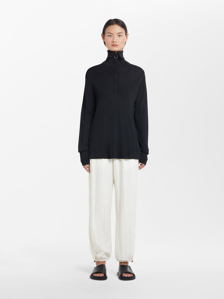 Gia Textured Viscose Pant in Parchment