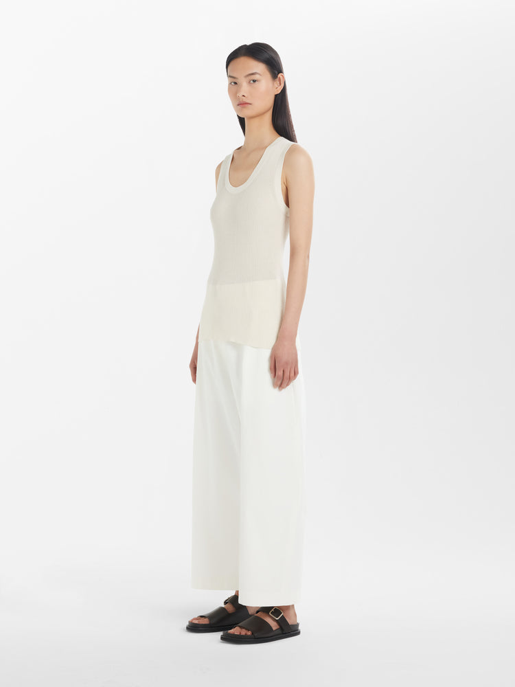 Rakko Knit Vest in Oyster
