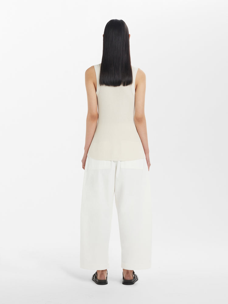 Rakko Knit Vest in Oyster