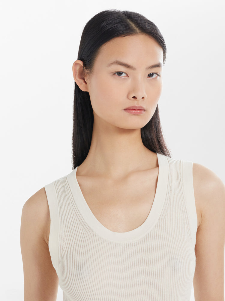 Rakko Knit Vest in Oyster