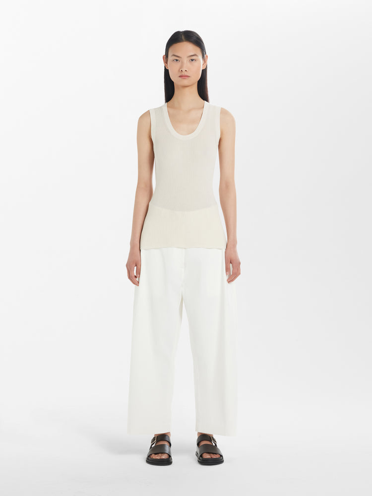 Rakko Knit Vest in Oyster