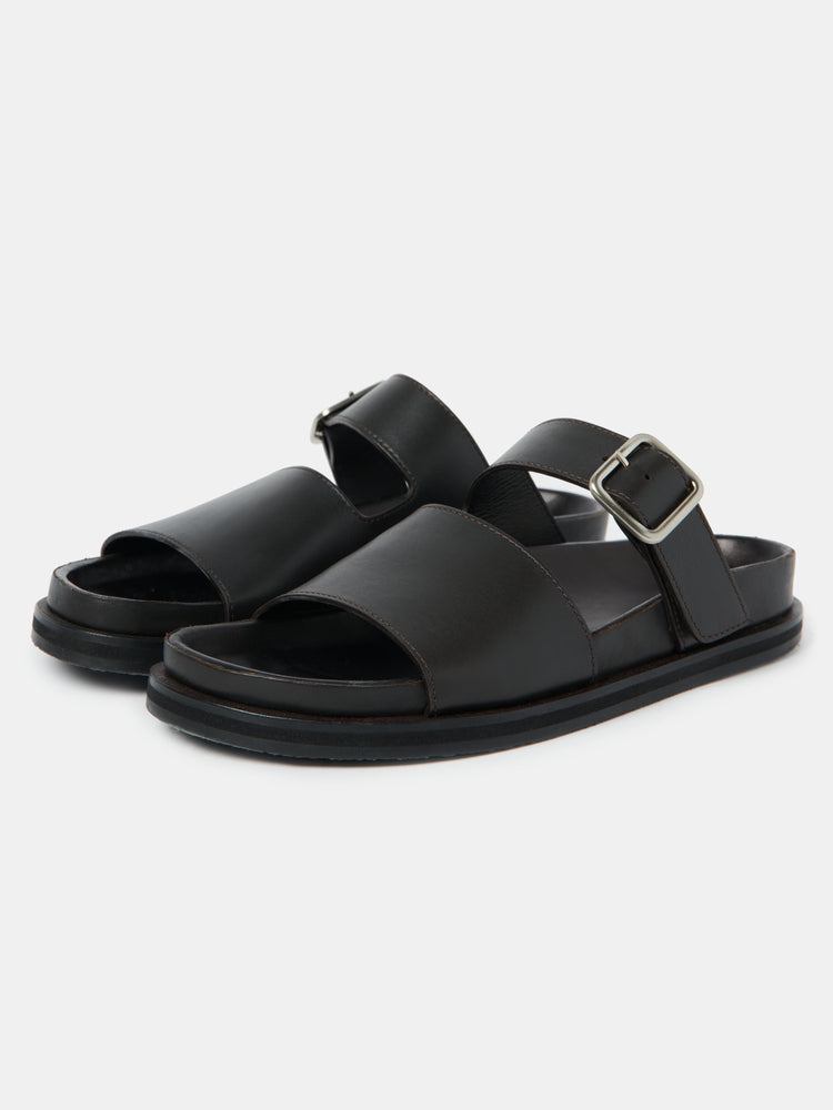Women's Leather Sole Sandal in Mocha