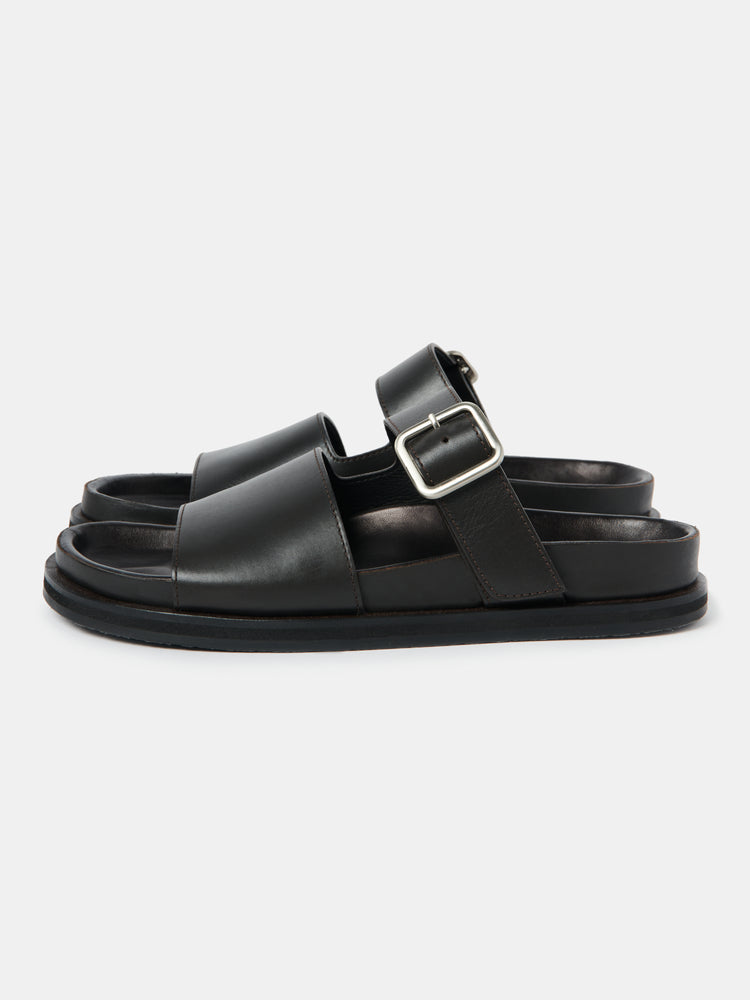 Women's Leather Sole Sandal in Mocha