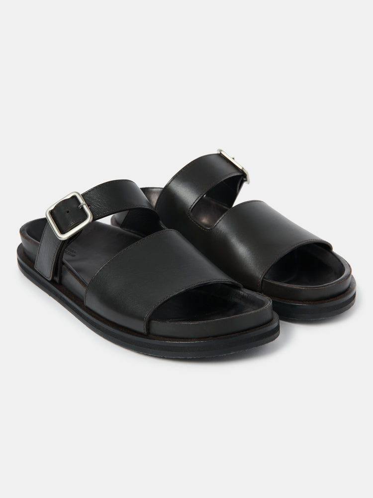 Women's Leather Sole Sandal in Mocha