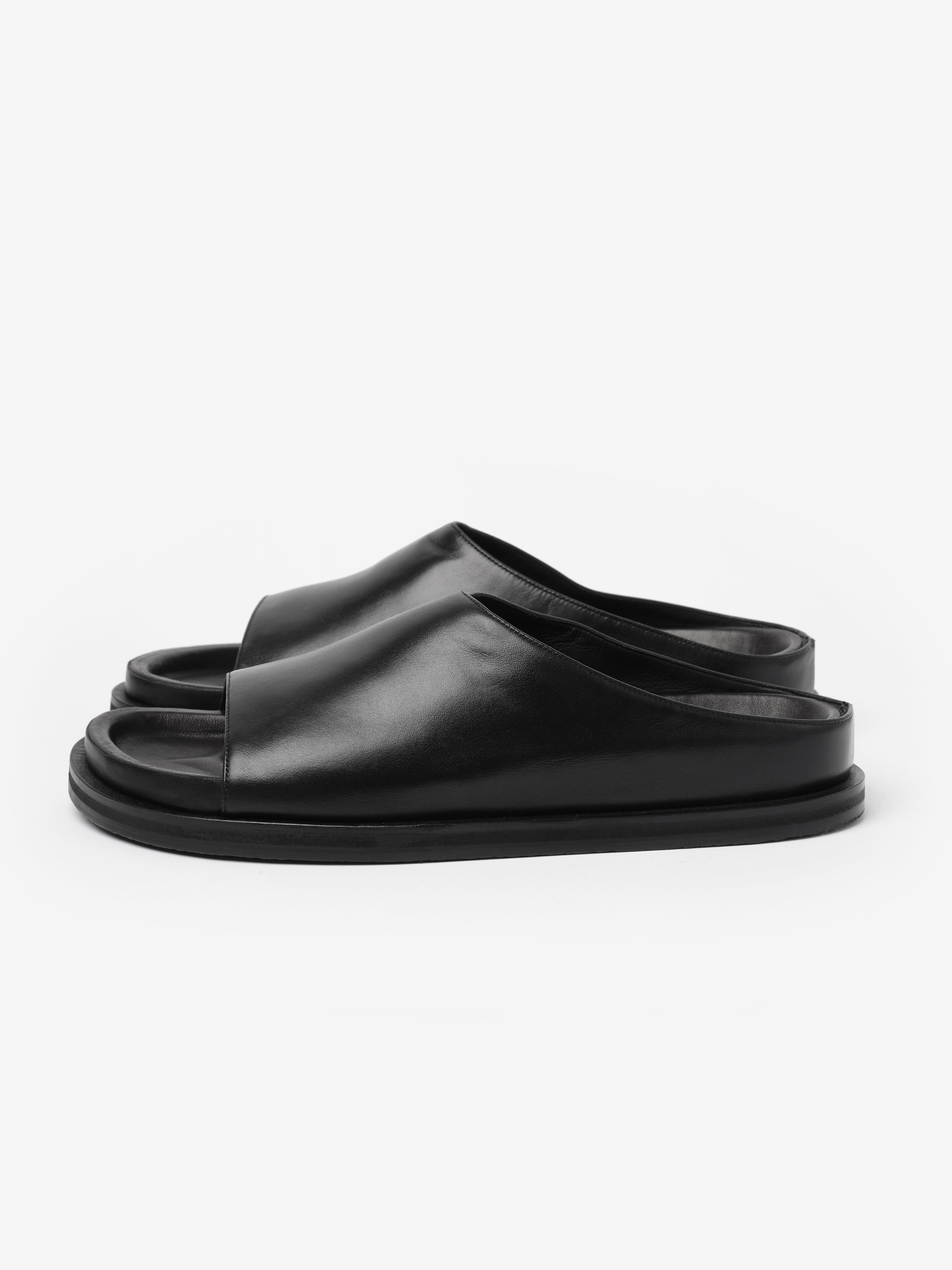 Slide sandals mens best sale leather