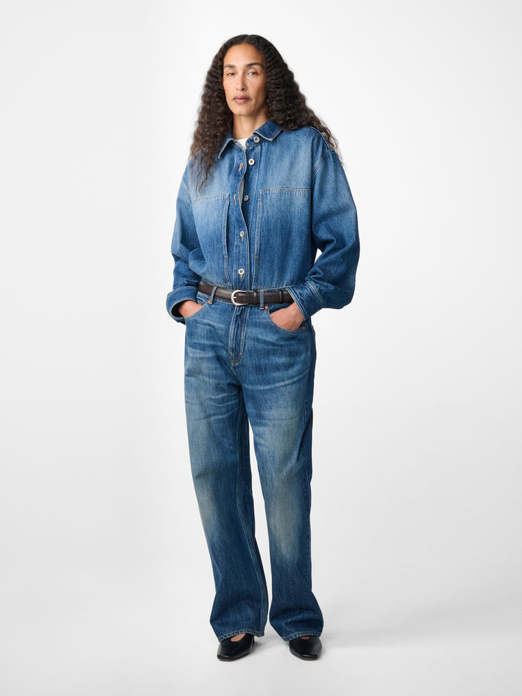 Paso Denim Shirt in Thrashed Indigo Wash
