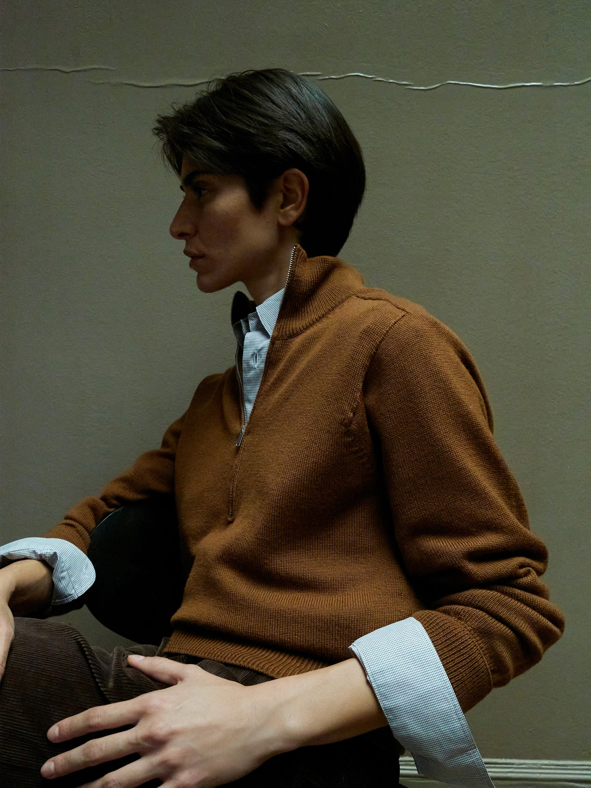 Maren Knit Polo in Camel