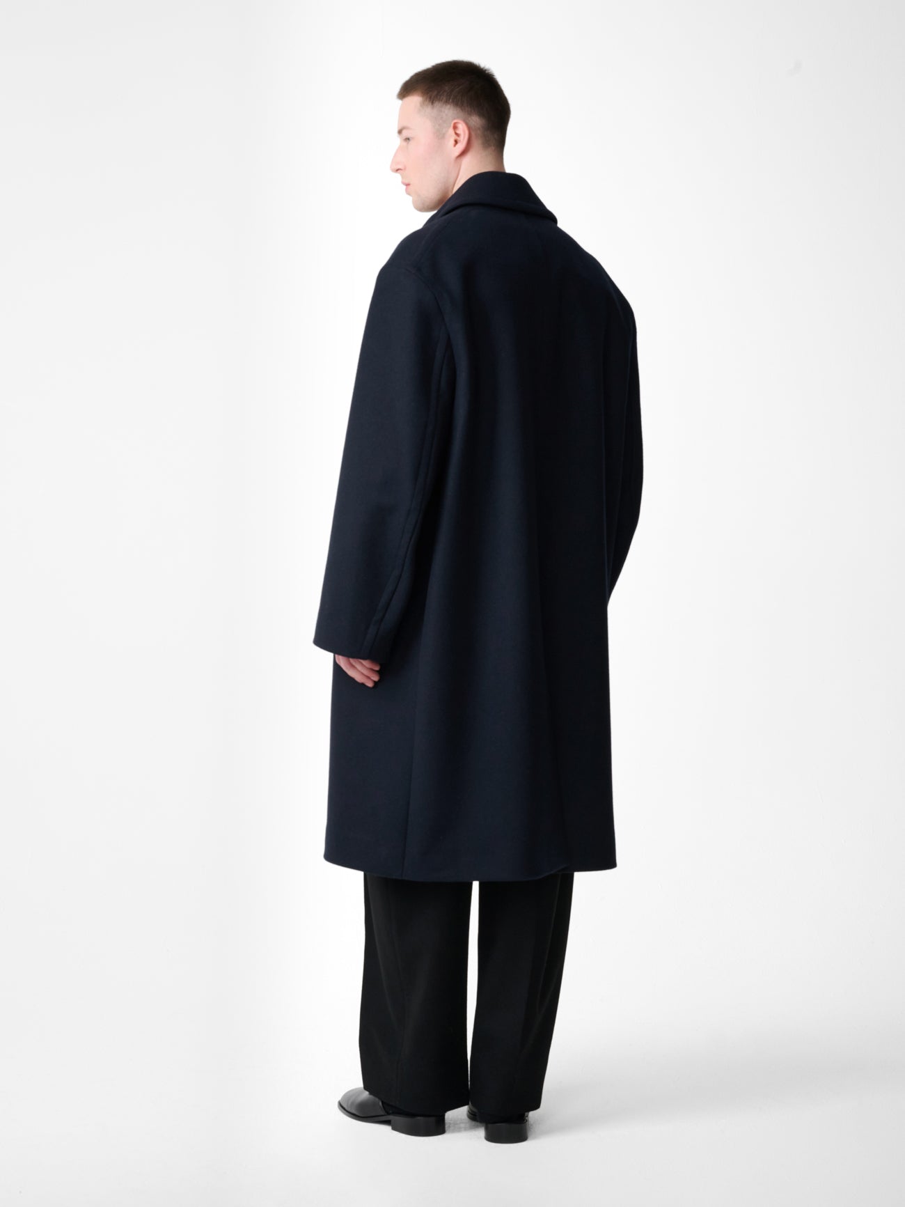 Ady Wool Coat in Navy