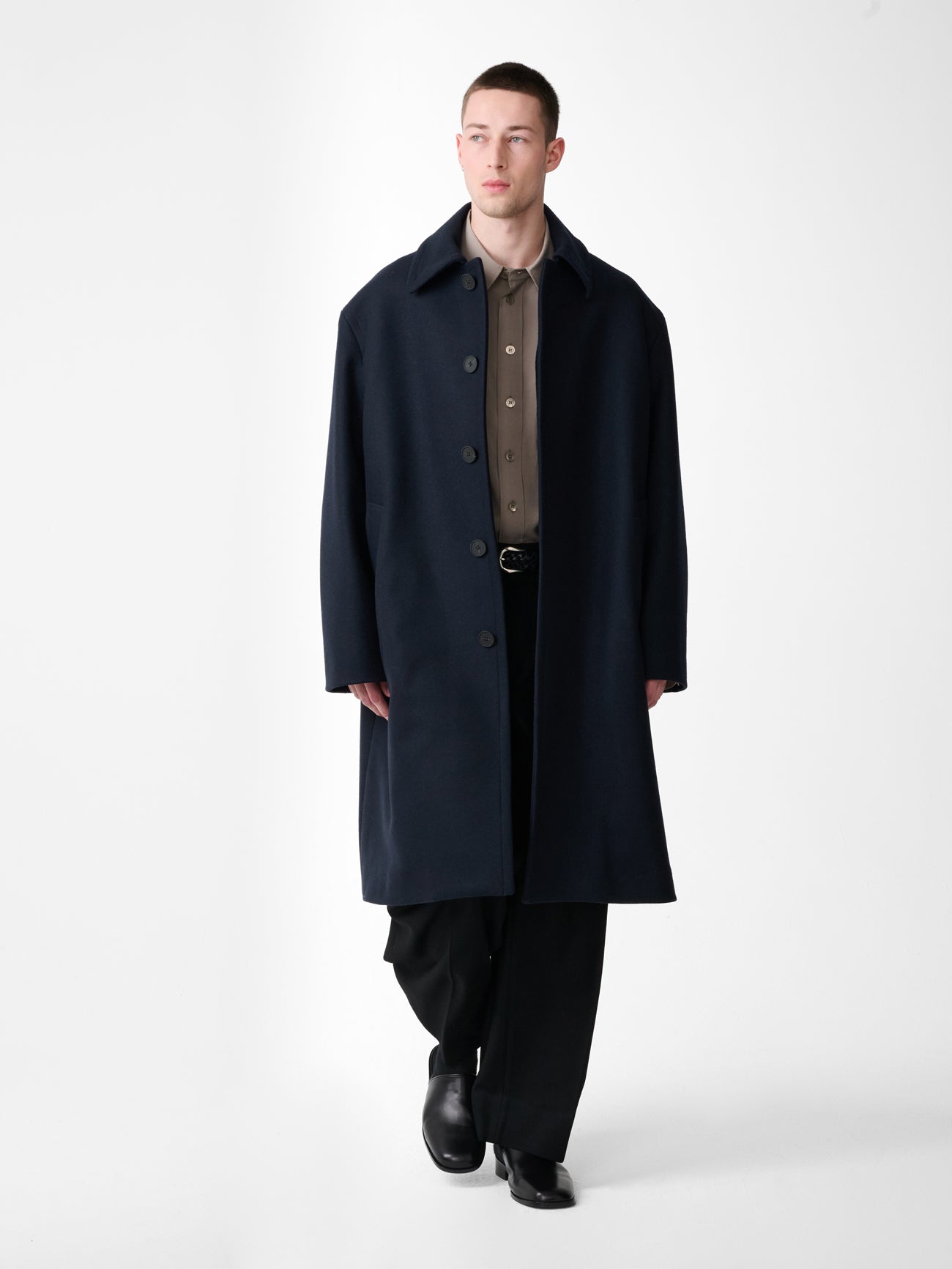 Ady Wool Coat in Navy