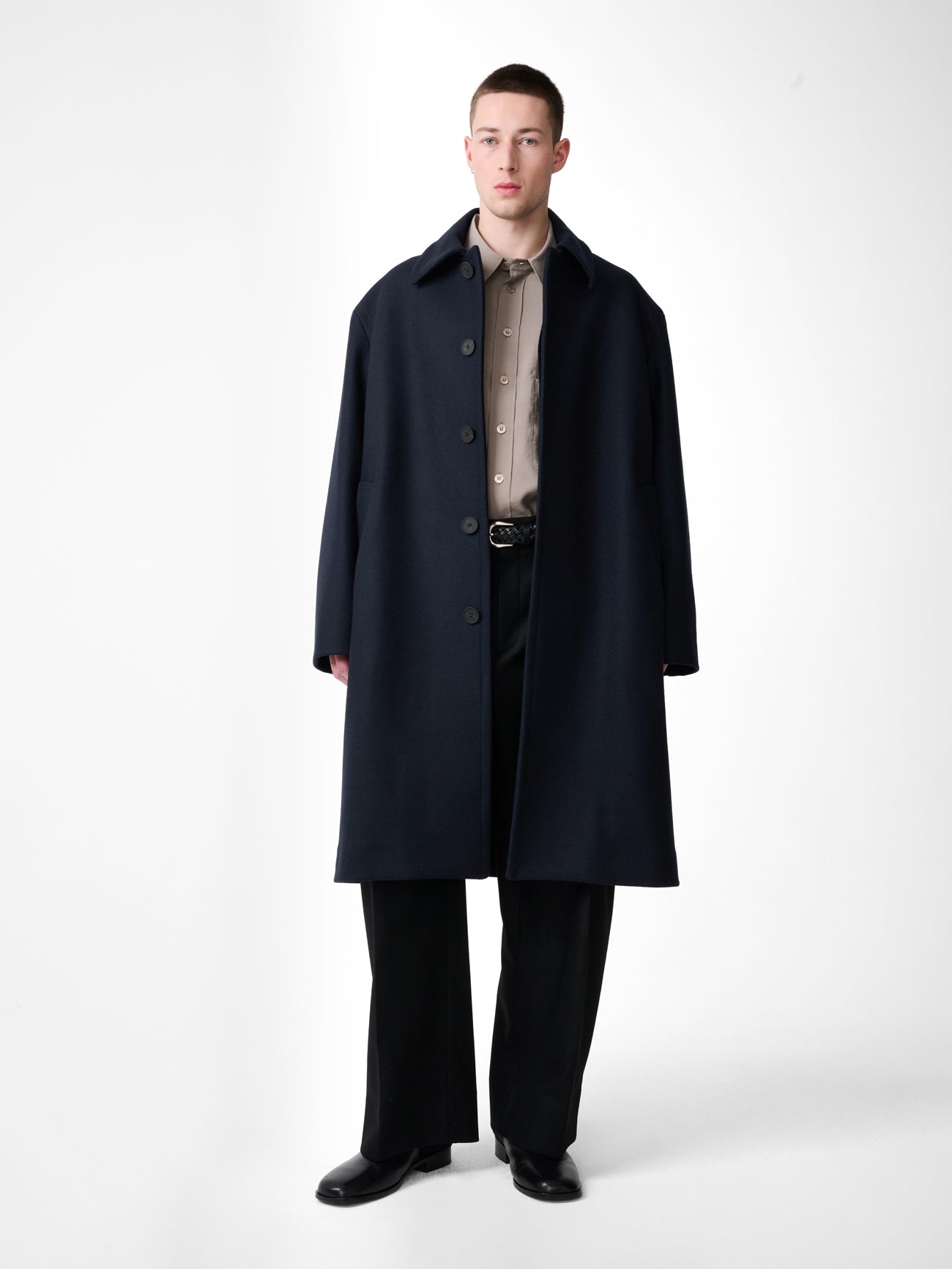 Ady Wool Coat in Navy