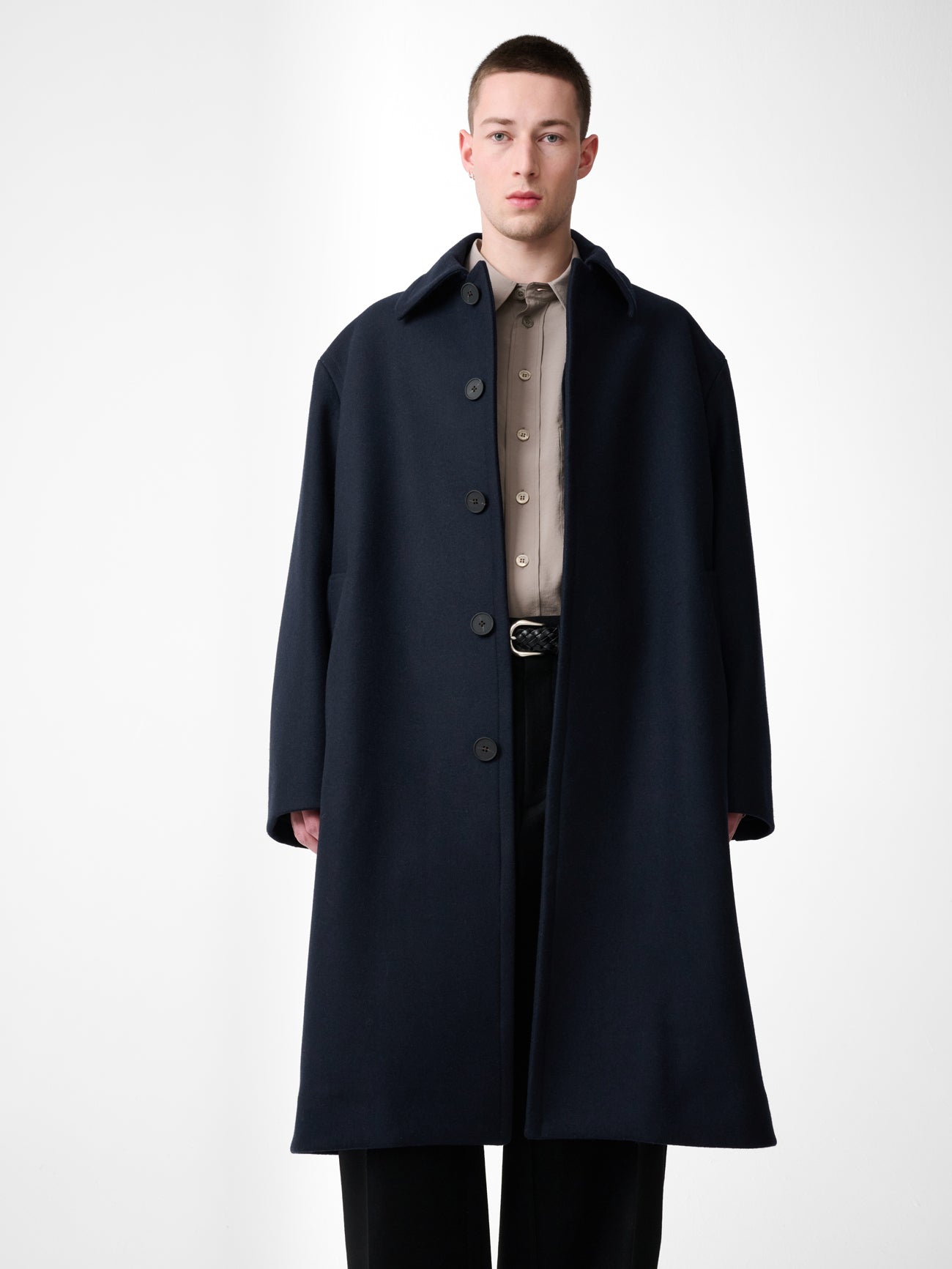 Ady Wool Coat in Navy