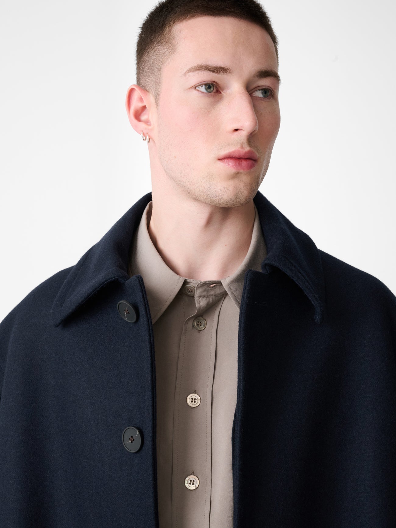 Ady Wool Coat in Navy