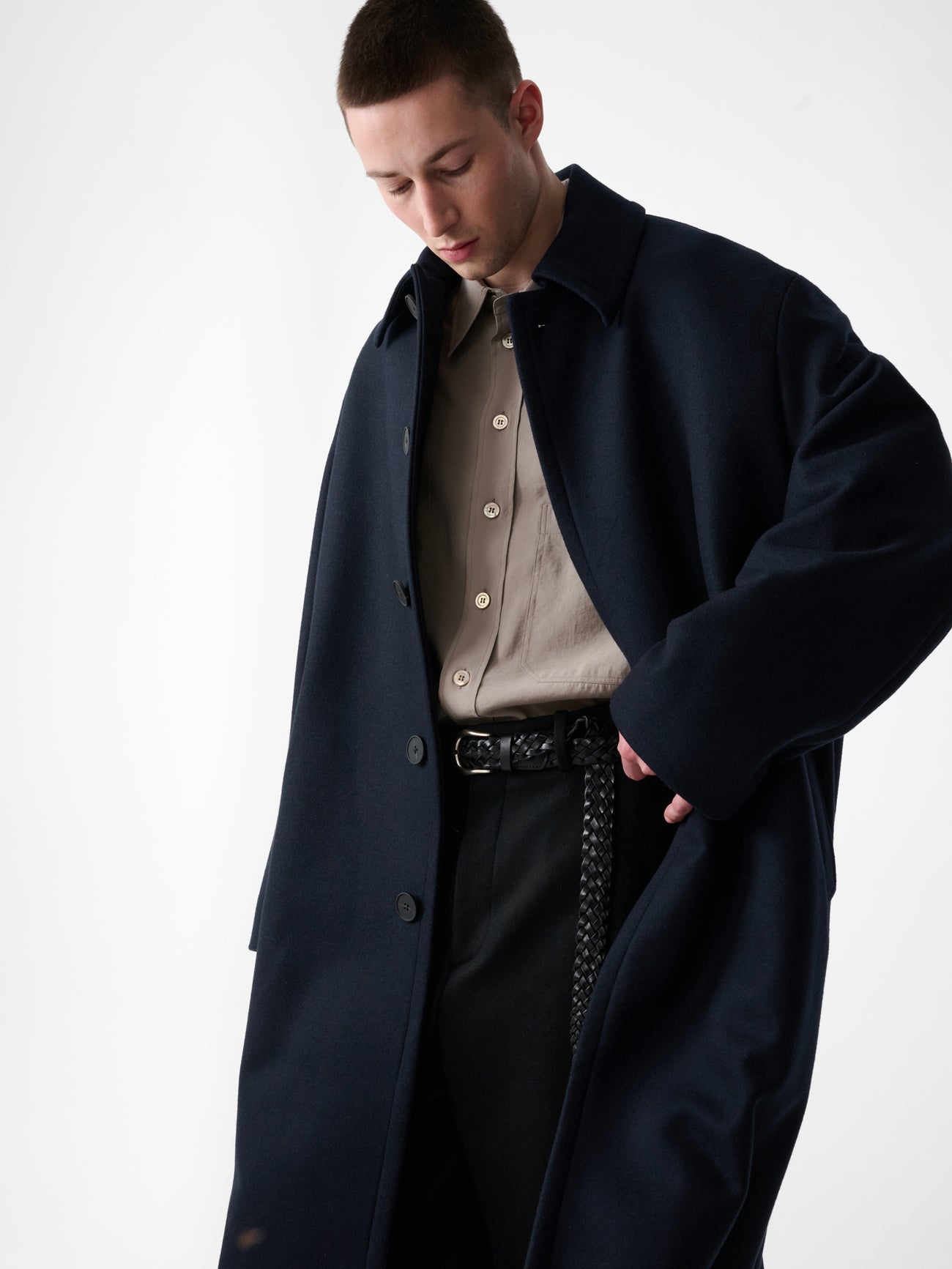 Ady Wool Coat in Navy