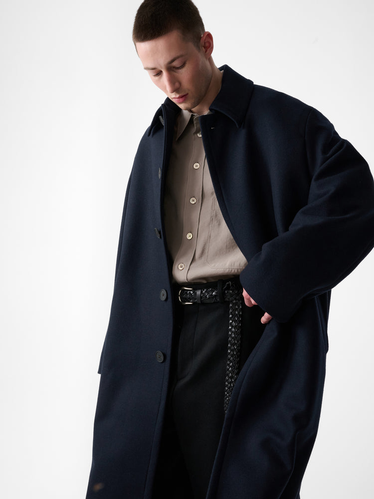 Ady Wool Coat in Navy