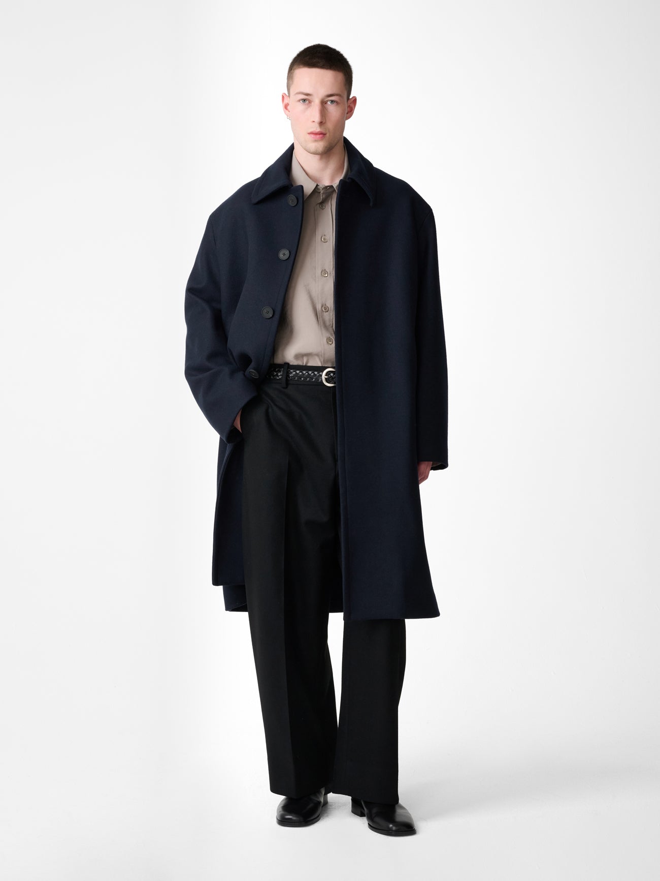 Ady Wool Coat in Navy