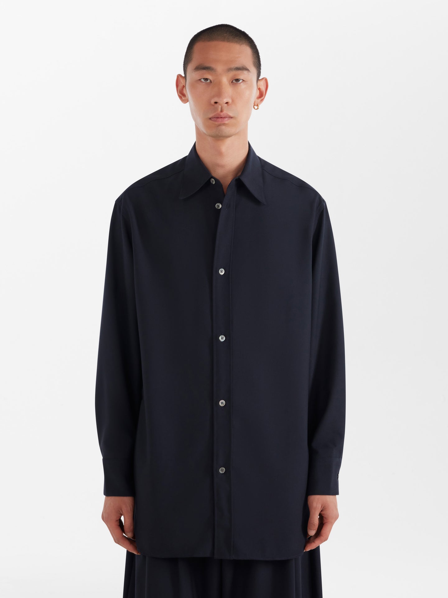 Akako Wool Shirt in Navy