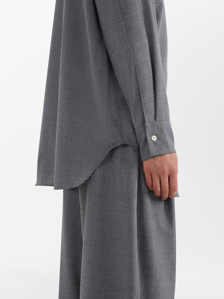 Akako Wool Shirt in Uniform Grey