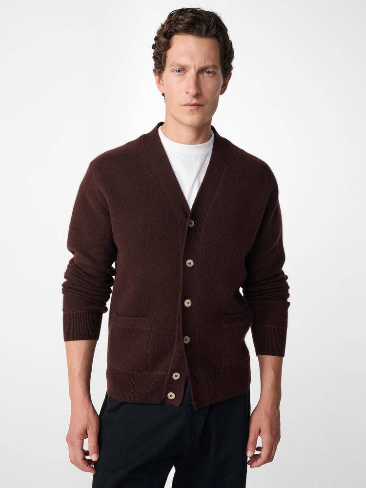 Alton Cashmere Cardigan in Chestnut