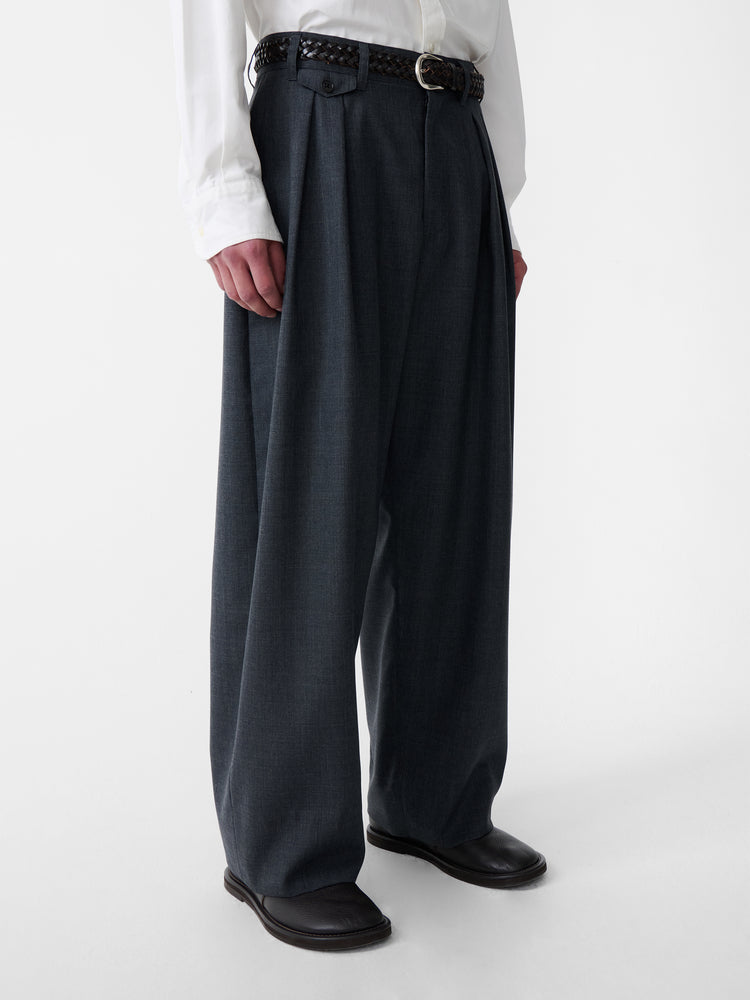 SN X BEAMS PLUS Alvy Tropical Wool Pant in Charcoal Marl