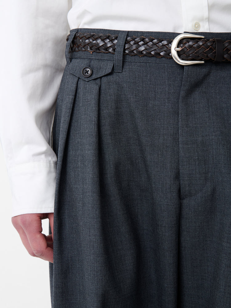 SN X BEAMS PLUS Alvy Tropical Wool Pant in Charcoal Marl