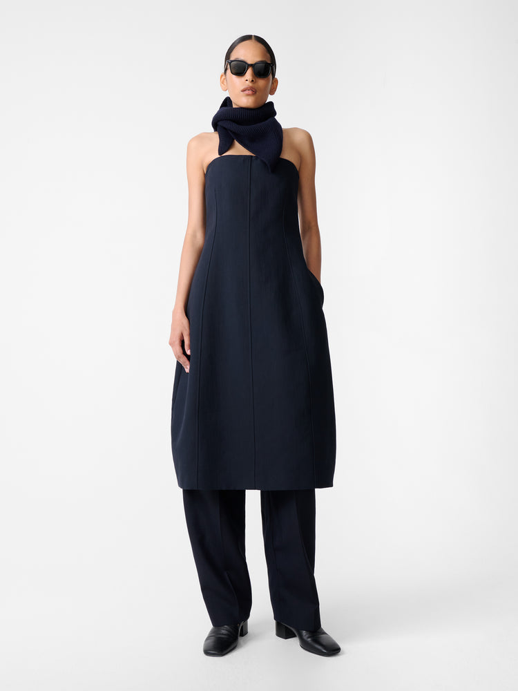 Aude Dress in Darkest Navy